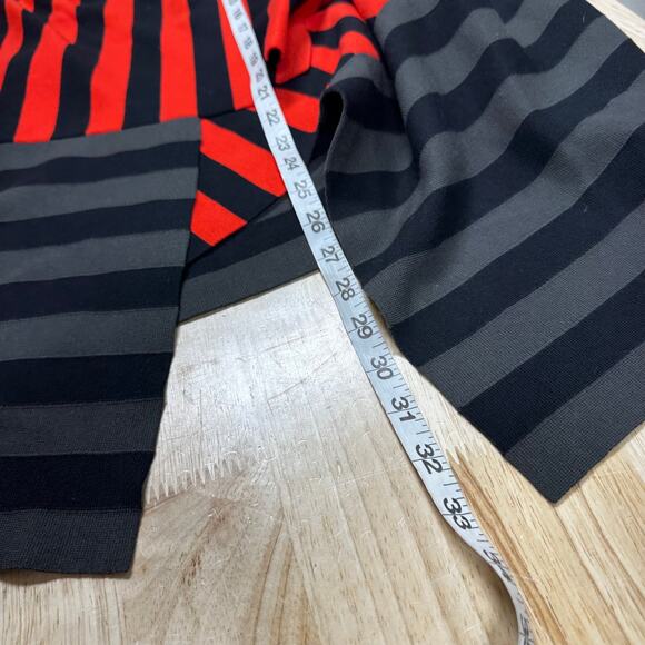 Akris Punto Red Grey Black Striped Wool Blend Cardigan Women's Size 16 NWT - Picture 7 of 7